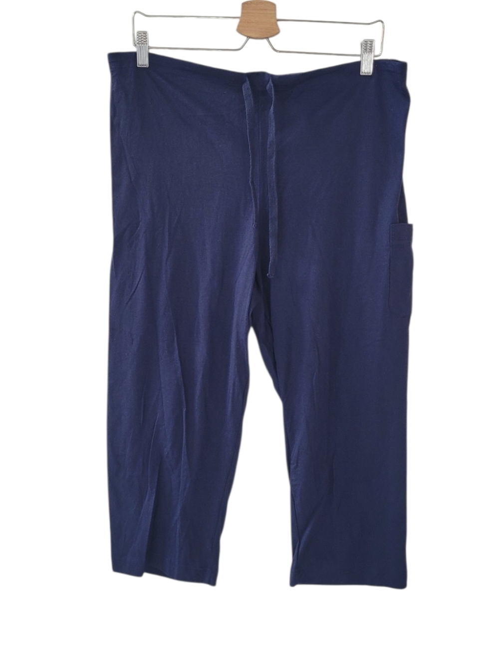 DKNY Admiral Blue Drawstring Underwear Lounge Pajama Cropped Pant Size M